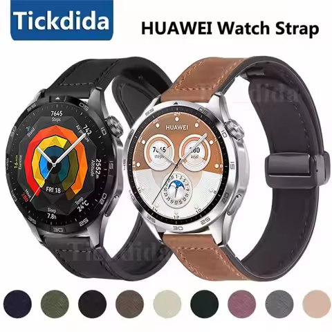 Leather Silicone Strap for Huawei Watch GT 5 4 46mm 41mm GT 3 Pro Band Wristband Bracelet for Huawei