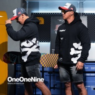 Oneonenine Ksr Hoodie Hexa Black Series - Unisex Fleece Screen Printed Motorcycle Sweater