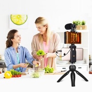 直播智能手機視頻燈 Vlogger 套件帶麥克風 + LED 燈 + 三腳架安裝 + 手機夾座 lfmckp Live Broadcast Smartphone Video Light Vlogger