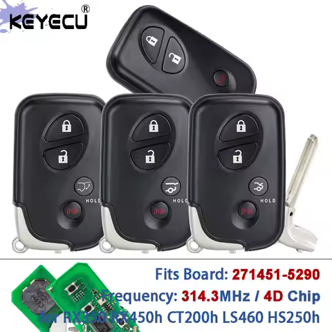 KEYECU HYQ14ACX Board: 271451-5290 314.3MHz Smart Card Remote Key Fob for Lexus RX350 RX450h CT200h 