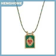 HENGHOME 1 Piece Bohemian thời trang của phụ nữ Vòng cổ đầy màu sắc tình yêu Tarot Thẻ Mặt dây chuyề
