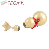 TEGMK Feng Shui Gourd, Brass With Leaf Brass Gourd, Statues Open Cover Smooth Surface Brass Gourd De