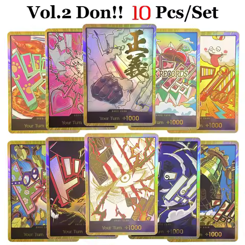10 Cards/Set One Piece PRB-02 THE BEST Vol-2 GOLD DON!! FOIL Card Nami Smoker Luffy Gear Vegapunk OP