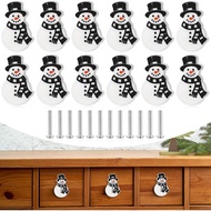 Moxweyeni 12 Keping Penutup Tombol Krismas untuk Kabinet Dapur Snowman Silikon Penutup Tombol Kabine