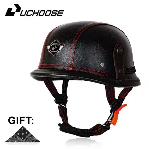 Casco abierto Vintage certificado DOT, Casco de cara abierta para motocicleta, Casco Retro 3/4, Casc