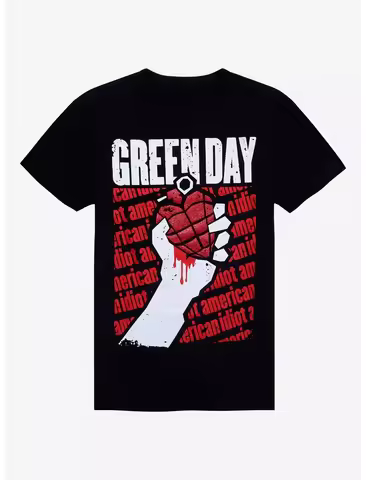Vintage T-Shirt Green Days Dookie Scene 100_ Cotton T-Shirts Vintage Tshirt for Men's Fashion Y2K Fu