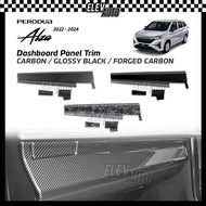 Perodua Alza 2022-2024 Dashboard Panel Cover Trim Carbon Fiber Black Cover Interior Accessories