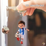 2D Acrylic Football Pendant Keychain - World Cup Soccer Boy Flat Charm