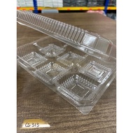 BX-162/ 6-cavity Plastic Tray【50pcs】Cheese Tart Tray Box/Mini Cake Tray/Mini Moon cake box/Bekas kui