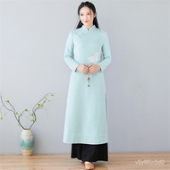 Traditional Vietnam Clothing Aodai Vietmam Clothes Embroidery Floral Asian Chinese Style Cheongsam f