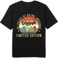 Men's cotton T-shirt 65th Birthday Gifts for Men Women 1961 T Shirts for Men 65 Year Old Birthday Gi