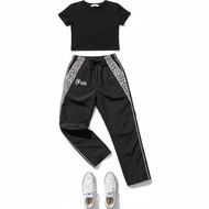 Y2K Baggy Cargo Leopard Kids Ringed | Line Baggy Pants | Loose Fit | Long Pants -q