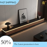 Solid Wood TV Console Cabinet Rock Board TV Console With Ambient Light TV Cabinet Long Strip Platfor