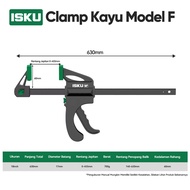 ISKU F Clamp Klem Penjepit Kayu Wood Working Klem Jepit Besi Baja Tools Klem F Clamp Alat Penjepit