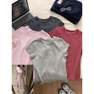 Women's Summer Short Sleeve Top - 95%Cotton 5%Spandex Pink Stripe