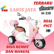 motor aki anak scoopy m338 new, motor mainan anak scoopy, motoran aki