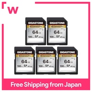 Gigastone SD Cards 64GB Set of 5 Memory Cards A1 V30 U3 Class 10 SDXC High Speed 4K UHD &amp; Full HD Video Compatible with Canon Nikon and other digital cameras SLR with 5 mini cases