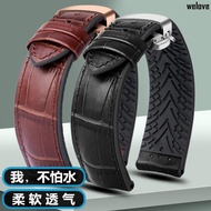New Arrival~Suitable for Rolex Water Ghost IWC Amy Genuine Leather Strap Waterproof Rubber Silicone Watch Strap Male 20 22mm