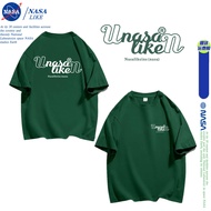 NASA Collaboration เสื้อยืดแขนสั้นผ้าฝ้ายบริสุทธิ์สําหรับผู้ชายและผู้หญิงหลวมพอดีชุดทํางานลวดลายคลาส