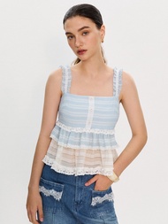 Pomelo. x Janesuda เสื้อลูกไม้ดีไซน์เลเยอร์ / Pomelo. x Janesuda Ruffled Tiered Top