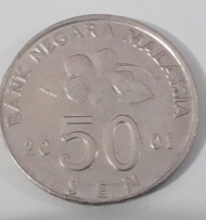 Uang Koin 50 Sen Malaysia tahun 2001