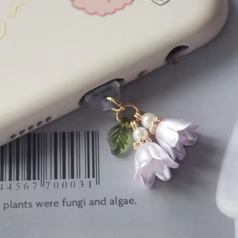 Mobile Phone Dust Plug Exquisite Type-C Dust Protector Iphone Dust Plug Purple Phone Decoration Plug