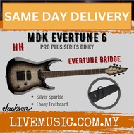 Jackson Pro Plus Series Dinky MDK EverTune 6-String Electric Guitar, Silver Sparkle