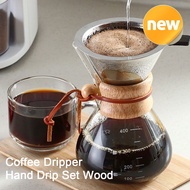 HAUZiAN BETTER CHEMEX Wood 400ml Coffee Dripper Hand Drip Set Machine Home Korea