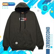 Zero.Second hoodie pria distro tebal Others Sweater Autentic Logo Full warna Hijau Botol Catton Flec