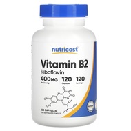Nutricost, Vitamin B2, 400 mg, 120 Capsules