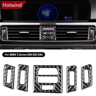 HOTWIND 5Pcs Carbon Fiber Car Interior Auto Interior Sticker Central Air Vent Outlet Trims Accessory For BMW 3 Series E90 E92 E93 D6F2