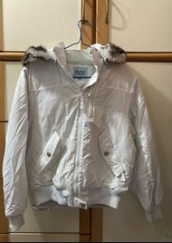 Baleno 女裝 白色 長袖 拉鍊 連帽 外套 white parka jacket