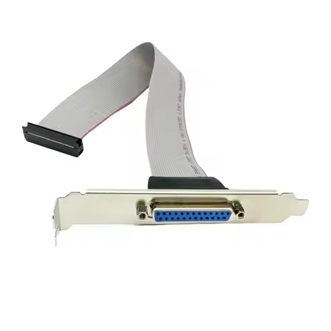25CM DB25 Socket Mainboard Motherboard Parallel LPT 25Pin Printer Print Port Cable Host Case Rear Br