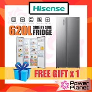 [FREE GIFT] Hisense Inverter Fridge Side by Side 620L RS666N4ACNIV Silver / 620L RS666N4ABNIV Black 