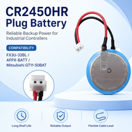 CR2450HR Battery with Plug Cord FX3U-32BL Battery AFPX-BATT Mitsubishi GT11-50BAT Battery