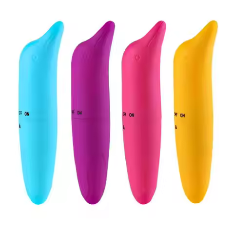 【S】Dolphin Shape Safe Vibrator for Women Powerful Clitoris & Nipple Stimulator Quiet Anal Masturbato