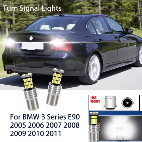 2Pcs BA15S P21W 1156 Canbus LED Reverse Light For BMW 3 Series E90 2005 2006 2007 2008 2009 2010 201