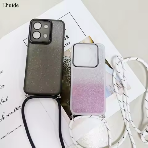 Strap Case For Honor Magic 8 Lite 600 X6E X7E X9D X8D X7D X6D X9C X8C Glitter Clear Shockproof Cross