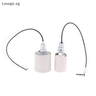 Lovego E14/E27 Ceramic Screw Lamp Holder LED Light Heat Resistant Adapter Home Use Round Socket For Bulb Base With Cable SG