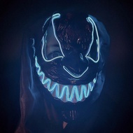 LED Mask Venom Mask White Face Neon EL Wire Light Up For Halloween Chrismas Costume Cosplay Gift Par