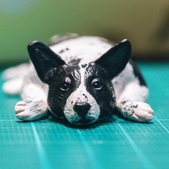 狗狗 客製化寵物手工黏土模型 米克斯 含坐墊