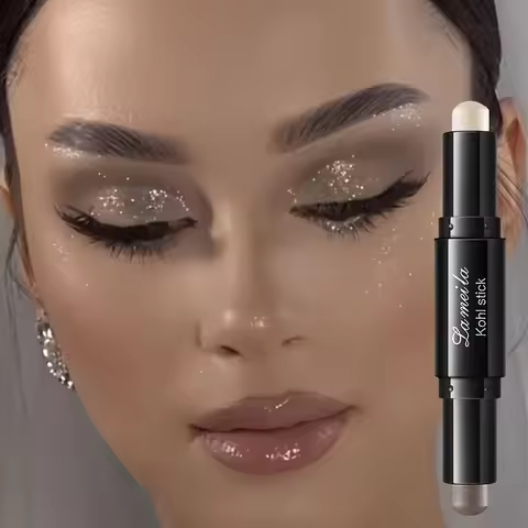 Pigmented Eyeshadow Stick - Waterproof Eye Shimmer, Portable For Beginners, Bronze And Pink, Eye Mak