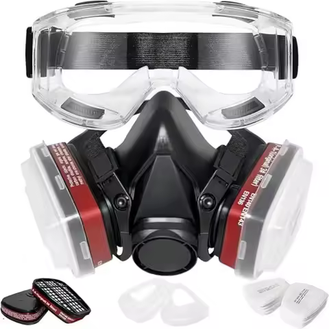 New 7-in-1/16-in-1 Black 6200 Dust Mask Half Face Respirator Spray Paint Organic Vapor Chemical Gas 