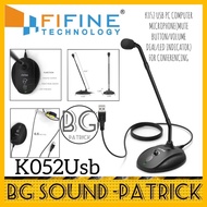 FIFINE K052 USB PC COMPUTER MICROPHONE (MUTE BUTTON/VOLUME DIAL/LED INDICATOR) FOR CONFERENCING