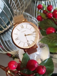 Fossil ES4353 Jacqueline Three-Hand Date Quartz in Gold Mesh Stainless Steel Watch - Ladies Watch
