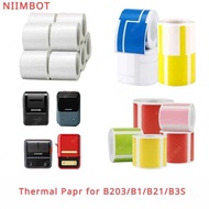 1Roll NiiMbot B1/B203 B21/B3s Printer Waterproof AntiOil Tear-Resistant Pr Tag Pure Color Scratch-Re