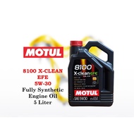 MOTUL - 8100 X-CLEAN EFE 5w30 5L API SP Fully Synthetic Engine Oil 5Liter 5w-30 API SP Minyak Enjin