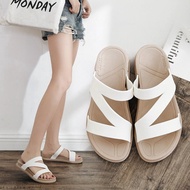 Solid Color Slippers Women's Flat Shoes  PVC