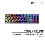 XTRIKE ME GK-915P PUDDING KEYCAPS MECHANICAL GAMING KB - 104-KEY MIX COLOR BACKLIGHT/1.5M CABLE
