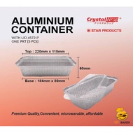 No.4572-P Aluminium Foil Tray with Cover (1 PACKET X 5 PCS)